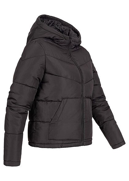 Noisy May Dames NOOS gewatteerde jas met capuchon 2 zakken zwart