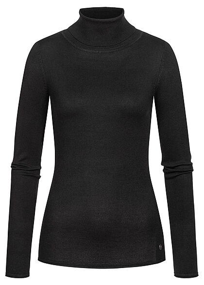 Hailys Damen Rollkragen Pullover aus Feinstrick mit langen Ärmeln schwarz - Art.-Nr.: 21092119