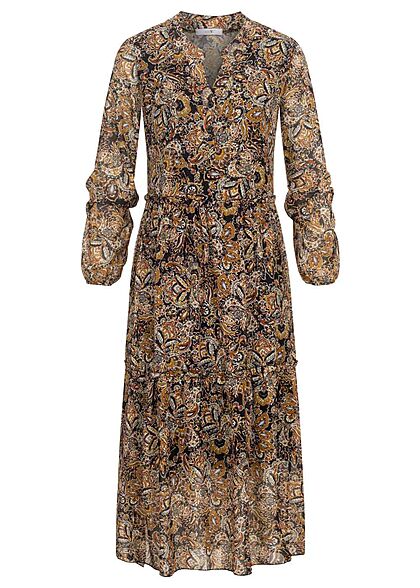Hailys Damen Maxi Kleid mit gestuften Volants multicolor schwarz - Art.-Nr.: 21092156
