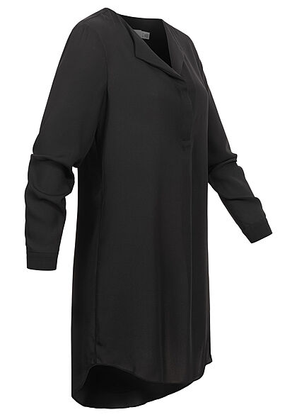 VILA Dames NOOS Blouse met lange mouwen en V-hals zwart