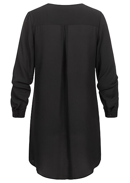 VILA Dames NOOS Blouse met lange mouwen en V-hals zwart