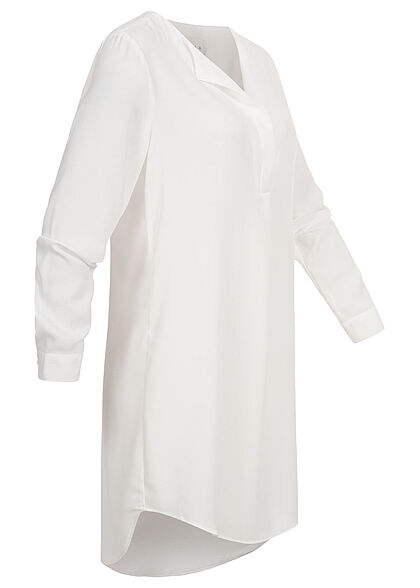 VILA Dames NOOS Blouse met lange mouwen en V-hals wit