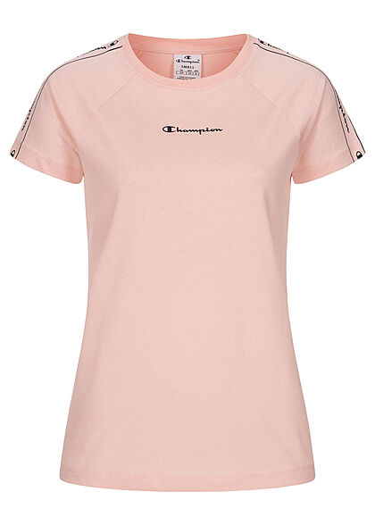 Champion Damen T-Shirt Crew-Neck Logo Print rosa