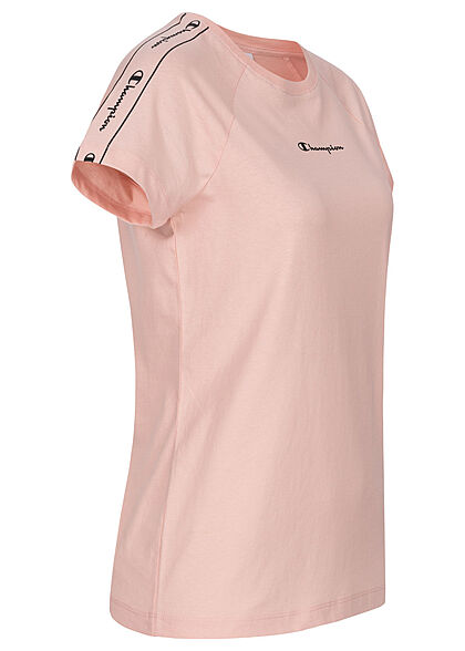 Champion Damen T-Shirt Crew-Neck Logo Print rosa