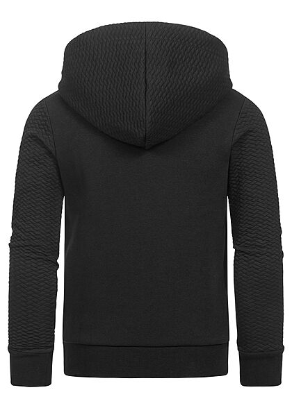 Jack and Jones Junior Hoodie Sweater mit Kapuze Logo Patch schwarz