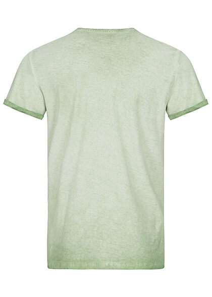 Tom Tailor Herren T-Shirt mit Logo Print hell mint grün