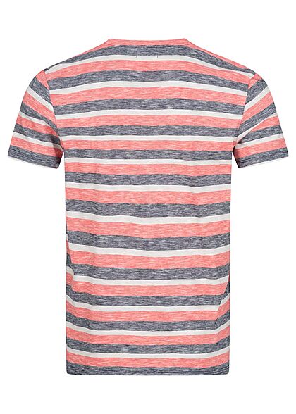 Tom Tailor Herren T-Shirt mit Streifen multicolor rot blau