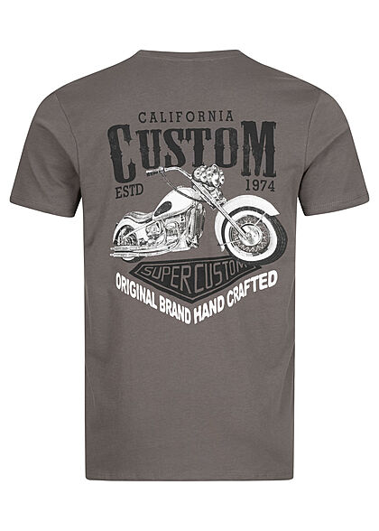 Hailys Herren T-Shirt California Custom Print grau