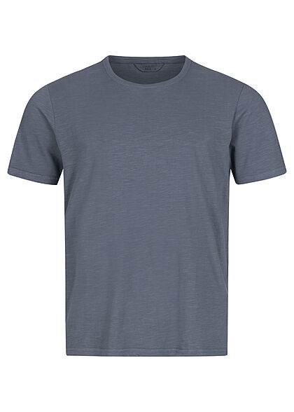 Hailys Heren Basic T-shirt met o-hals donkerblauw - Art.-Nr.: 21092241