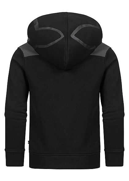 Jack and Jones Junior Hoodie met 2 zakken en logoprint oranje grijs zwart