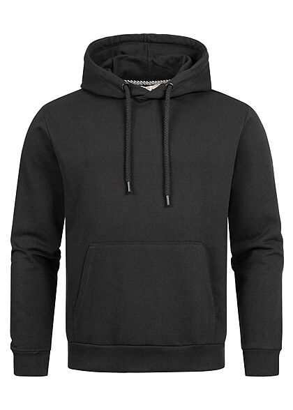 Hailys Herren Sweat Hoodie mit Kapuze Kängurutasche Logo Print auf Ärmel schwarz