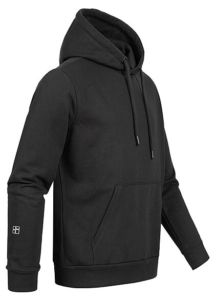 Hailys Herren Sweat Hoodie mit Kapuze Kängurutasche Logo Print auf Ärmel schwarz