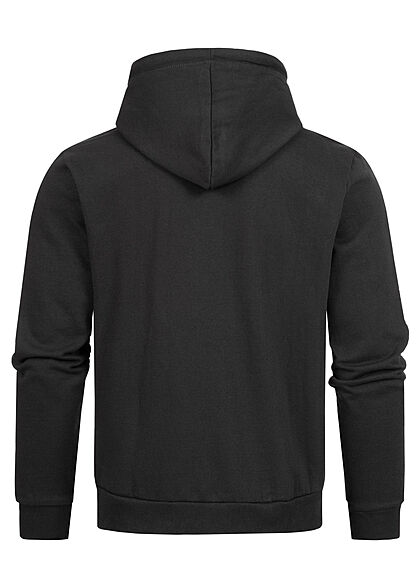 Hailys Herren Sweat Hoodie mit Kapuze Kängurutasche Logo Print auf Ärmel schwarz