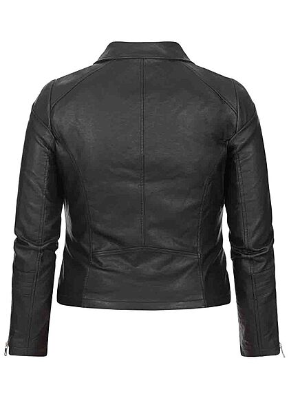 ONLY Carmakoma Damen NOOS Curvy Kunstleder Biker Jacke asymmetrischer Zipper schwarz