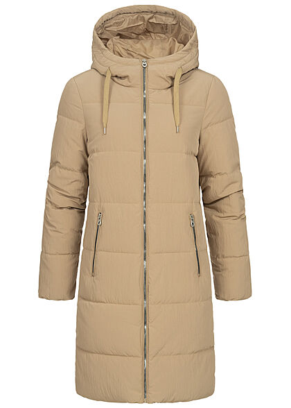 ONLY Dames Winterjas met kap en 2 zakken beige