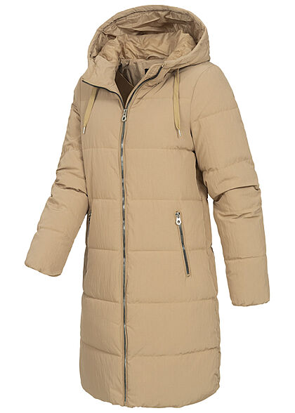 ONLY Dames Winterjas met kap en 2 zakken beige