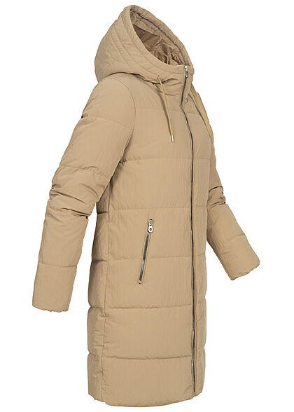 ONLY Dames Winterjas met kap en 2 zakken beige