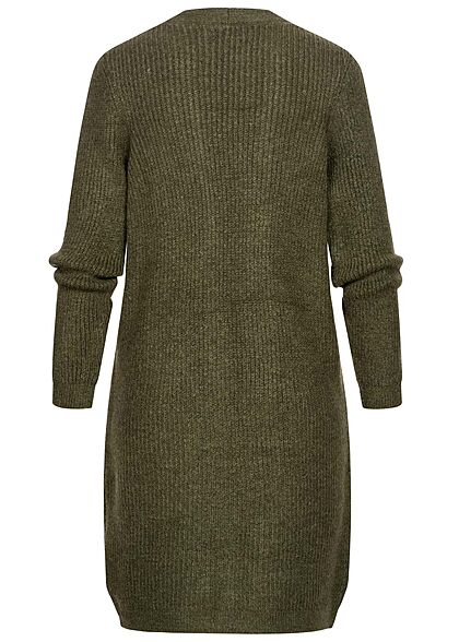 ONLY Dames NOOS Gebreid Vest open 2 zakken khaki