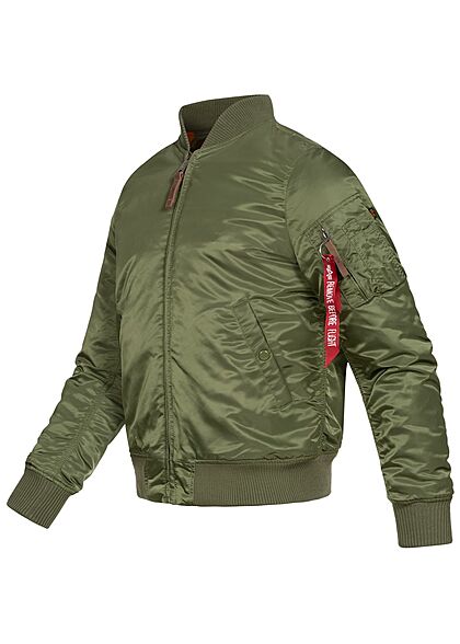 Alpha Industries Heren Basic Nylon Flight Jacket 2 zakken slim fit saliegroen