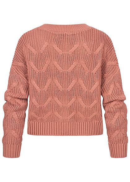 ONLY Dames Gebreid vest met v-hals en knopen ash rose