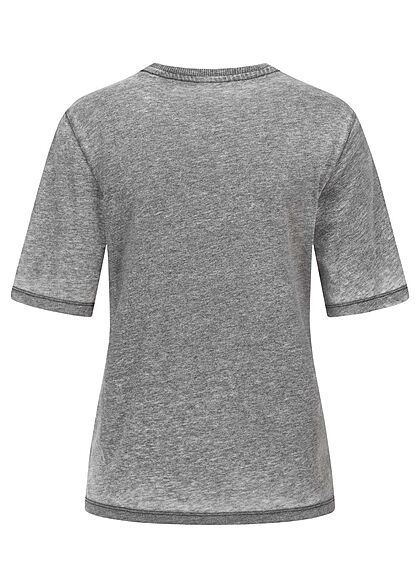 ONLY Dames oversized T-Shirt V-print grijs