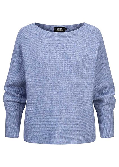 ONLY Damen NOOS Oversized Strickpullover Bootausschnitt infinity blau