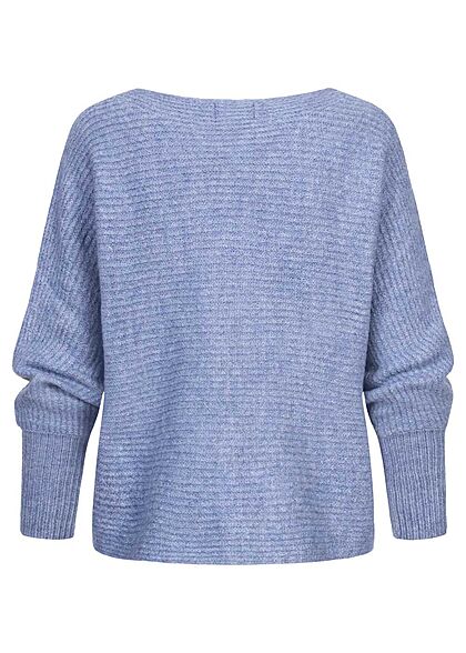 ONLY Damen NOOS Oversized Strickpullover Bootausschnitt infinity blau