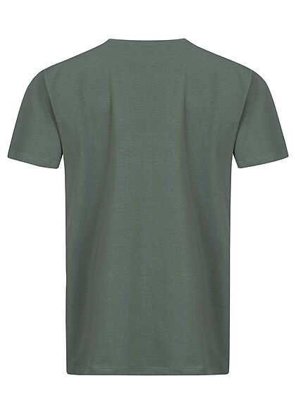 Stitch & Soul Herren T-Shirt mit Brusttasche Box-Fit pine grün