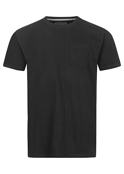 Stitch & Soul Herren T-Shirt mit Brusttasche Box-Fit schwarz