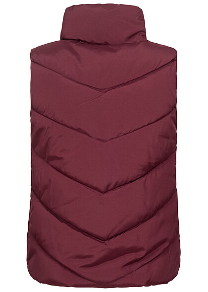 JDY by ONLY Damen Steppweste mit Stehkragen 2-Pockets windsor wine rot