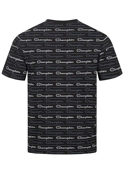 Champion Heren T-Shirt met AOP logo print zwart wit