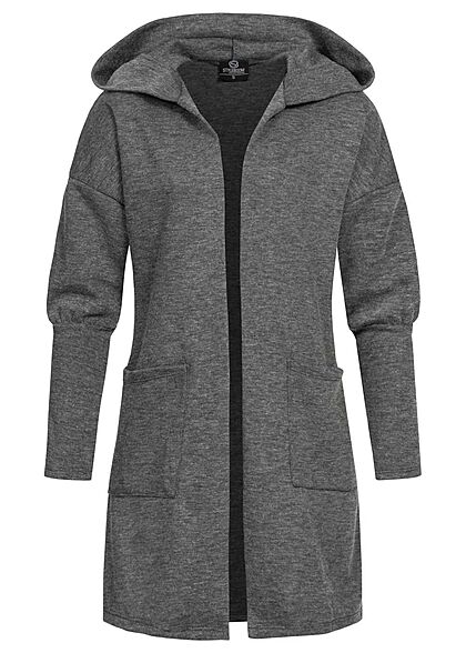 Styleboom Fashion Dames Vest met 2 zakken donker grijs