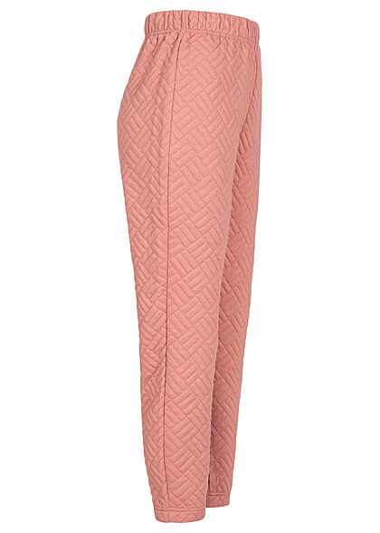ONLY Dames Stoffen broek met 2 zakken gestructureerd patroon roze