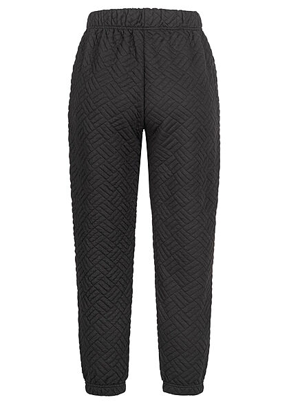 ONLY Dames Stoffen broek met 2 zakken gestructureerd patroon zwart