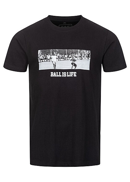 Mister Tee Herren T-Shirt Ball is Life Print schwarz - Art.-Nr.: 21102059