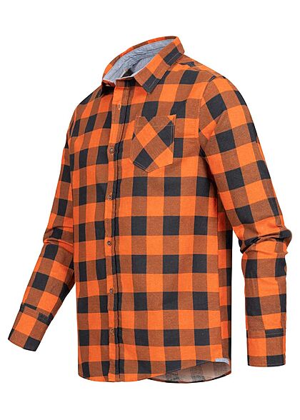 Brave Soul Heren Shirt met 2 borstzakken geruit rood blauw