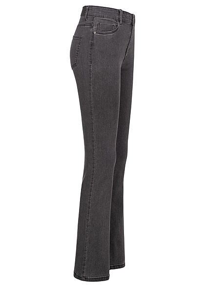 Noisy May Damen NOOS Skinny High-Waist Jeans Hose 5-Pocket ausgestellte Beinform grau den