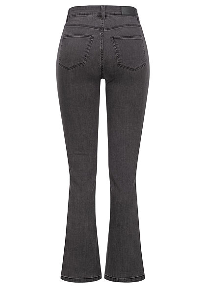 Noisy May Damen NOOS Skinny High-Waist Jeans Hose 5-Pocket ausgestellte Beinform grau den