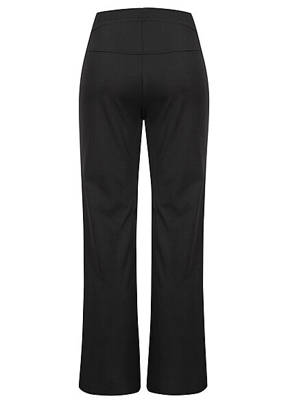 Styleboom Fashion Damen Hose Stoffhose mit Zipper vorne schwarz