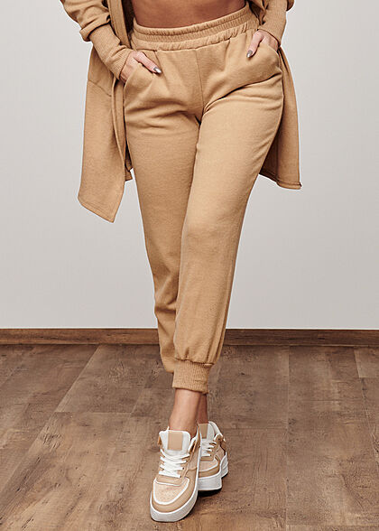 Styleboom Fashion Dames Sweatbroek met 2 zakken bruin