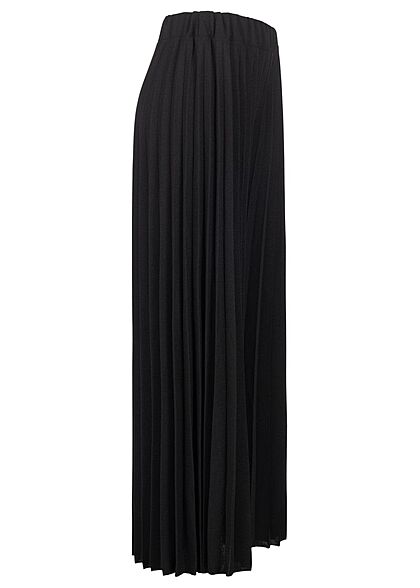 Styleboom Fashion Damen Hose Longform Elastic Waistband schwarz