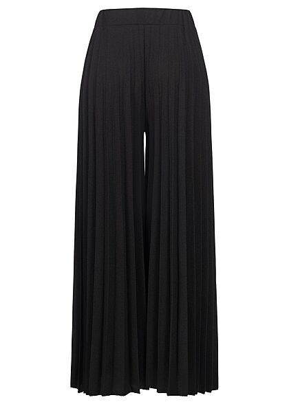 Styleboom Fashion Damen Hose Longform Elastic Waistband schwarz