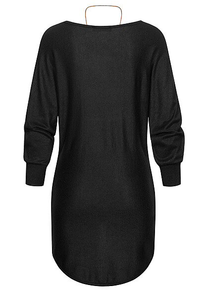 Styleboom Fashion Dames Shirt met vleermuismouwen incl. ketting zwart