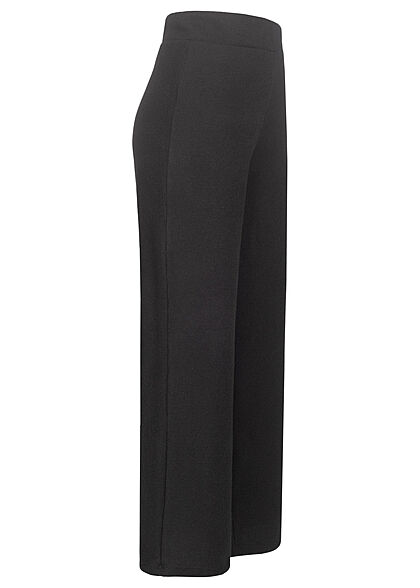 Styleboom Fashion Damen Hose Sweatpants mit Strukturstoff schwarz