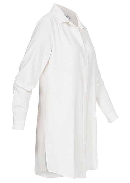 Seventyseven Lifestyle Dames lange vorm blouse met knopen wit