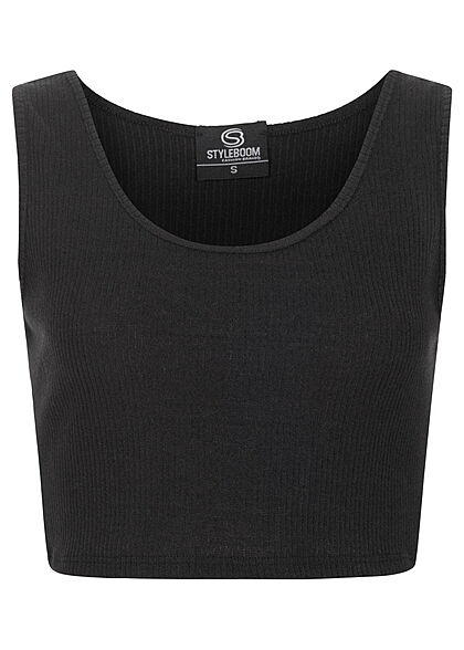 Styleboom Fashion Dames Geribd topje zwart - Art.-Nr.: 21106907