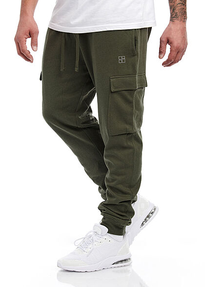 Hailys Herren Jogginghose Sweathose mit Cargotaschen khaki