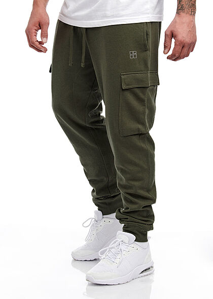 Hailys Herren Jogginghose Sweathose mit Cargotaschen khaki
