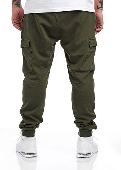 Hailys Herren Jogginghose Sweathose mit Cargotaschen khaki