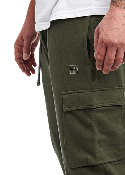 Hailys Herren Jogginghose Sweathose mit Cargotaschen khaki